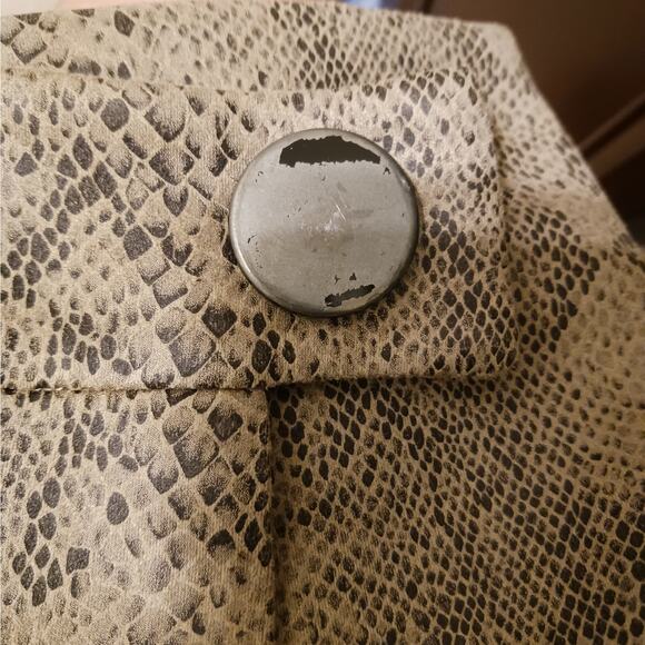 Zara Snakeskin Print Suede Skort Beige - Picture 8 of 9